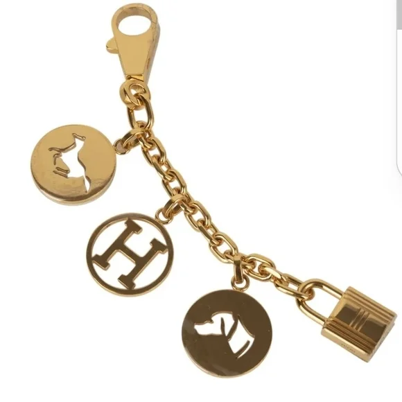 Hermès Gold Purse Charm Or Keychain. 5.5" Goldtone - Picture 4 of 8